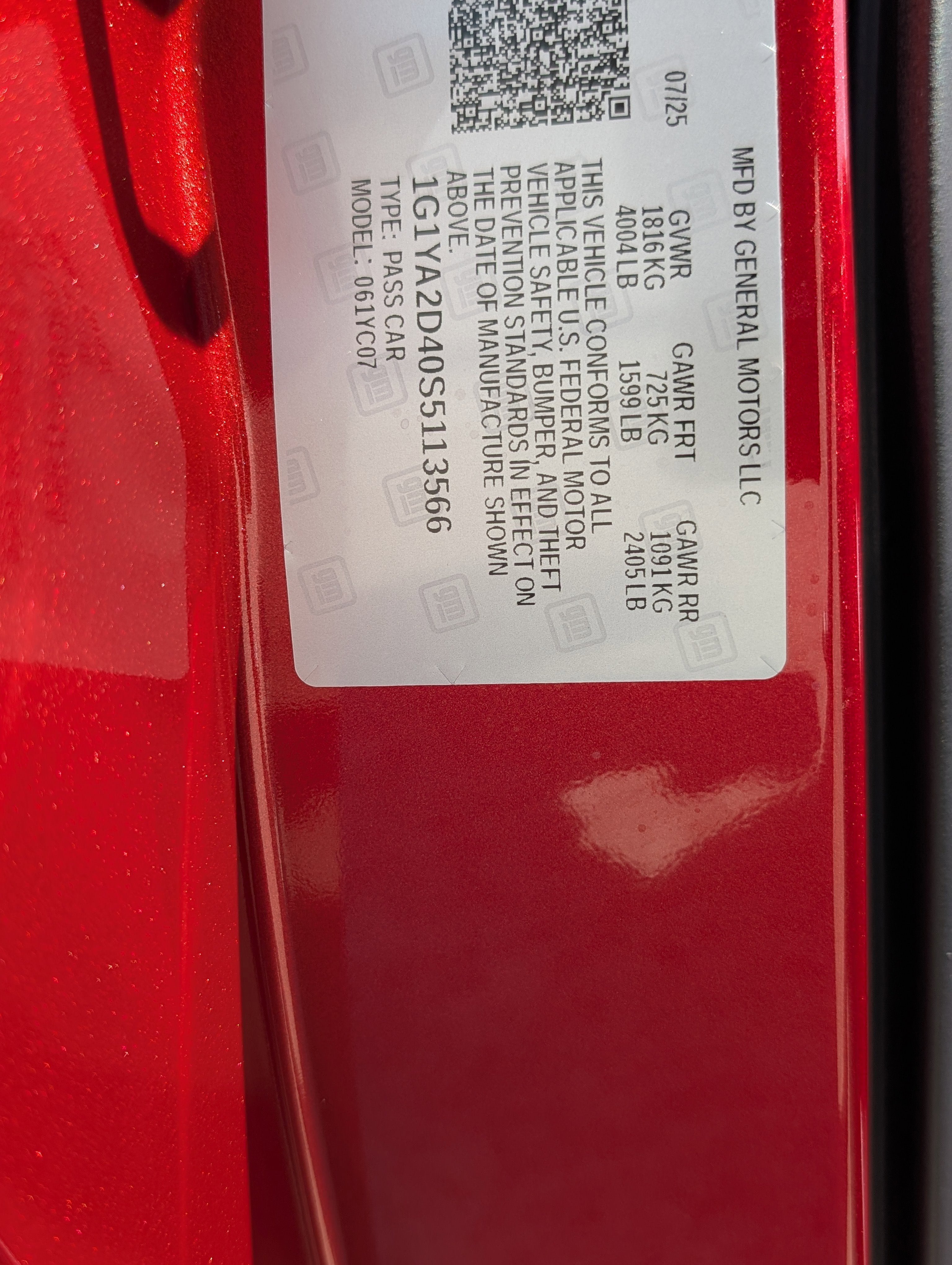 2025 Chevrolet Corvette Stingray 1LT