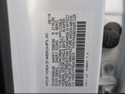 2018 Honda Accord Sedan EX-L 1.5T