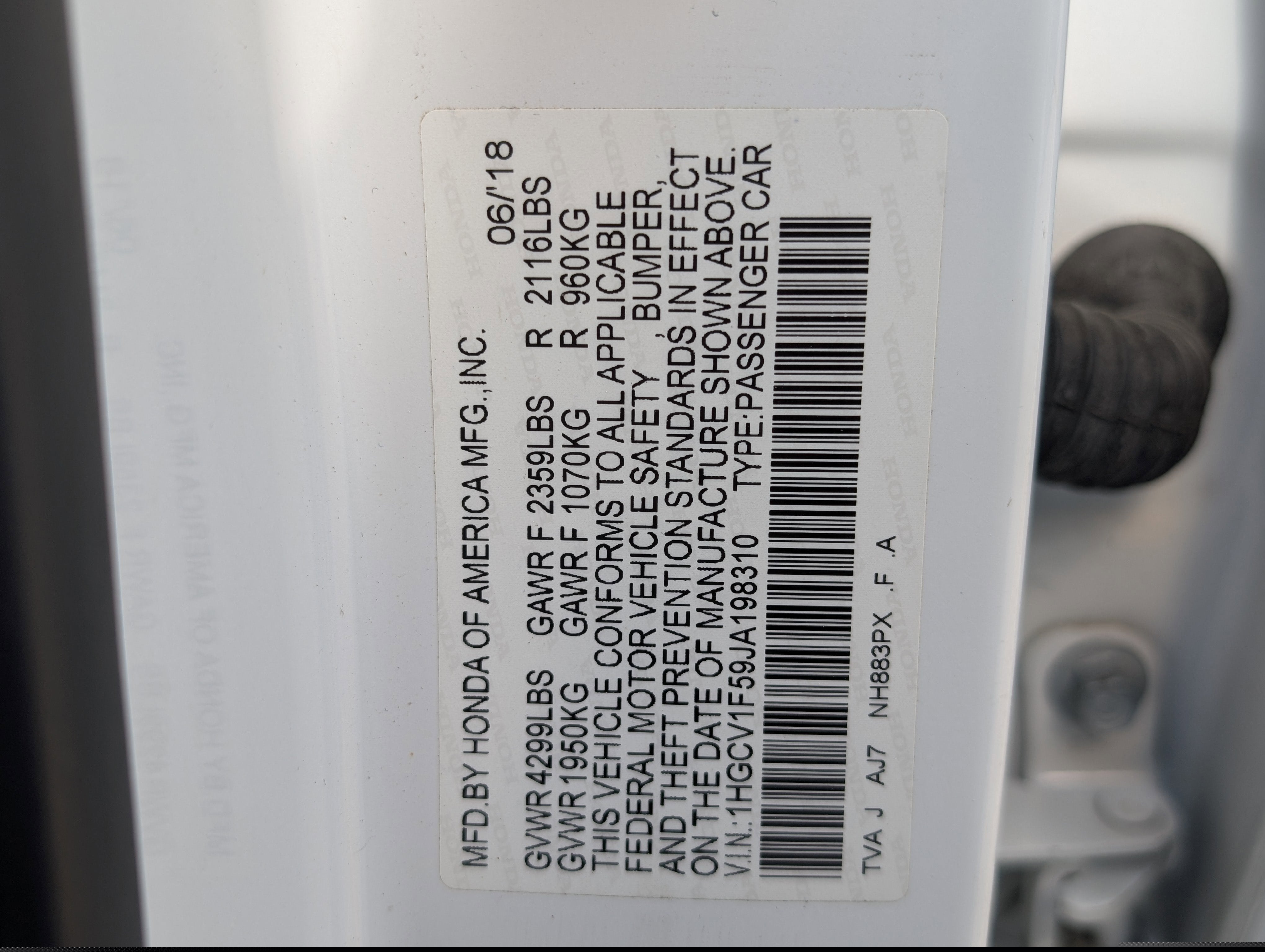 2018 Honda Accord Sedan EX-L 1.5T