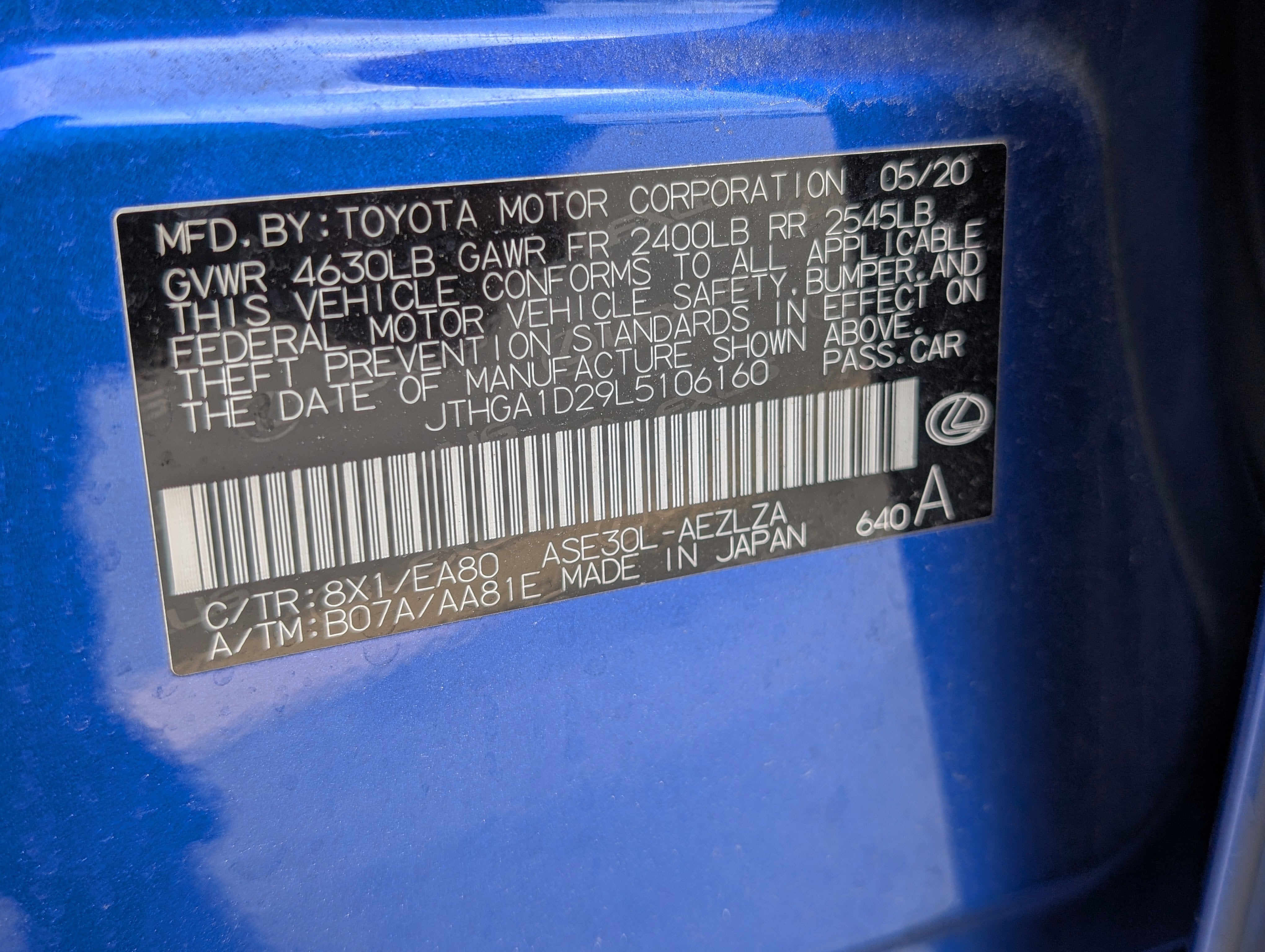 2020 Lexus IS IS 300 F SPORT